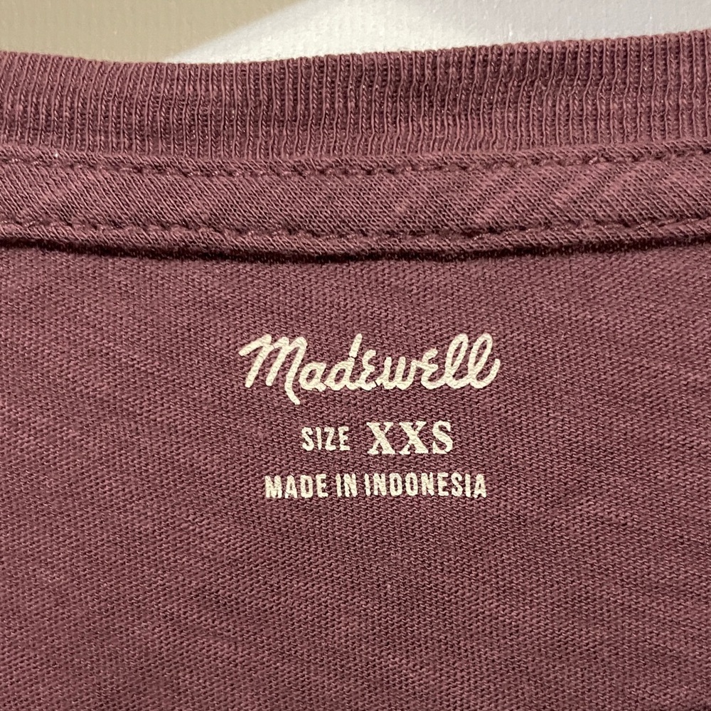 Madewell Deep Burgundy Short Sleeve Tee - Picture 2 of 3
